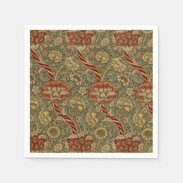 Servilleta De Papel William Morris Wandle English Floral Damask Design (Anverso)