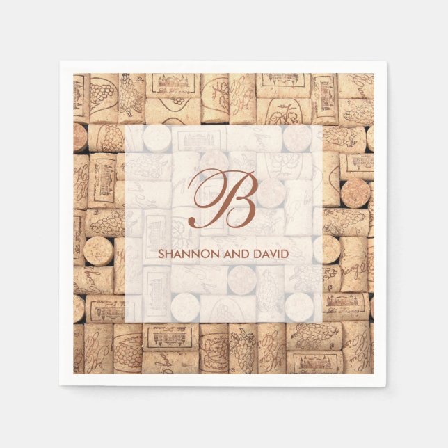 Servilleta De Papel Wine Corks Personalizado Napkins (Anverso)