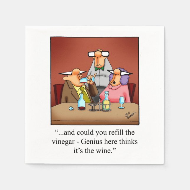 Servilleta De Papel Wine Humor Cocktail Fiesta Napkins (Anverso)