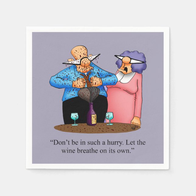 Servilleta De Papel Wine Humor Cocktail Fiesta Napkins (Anverso)
