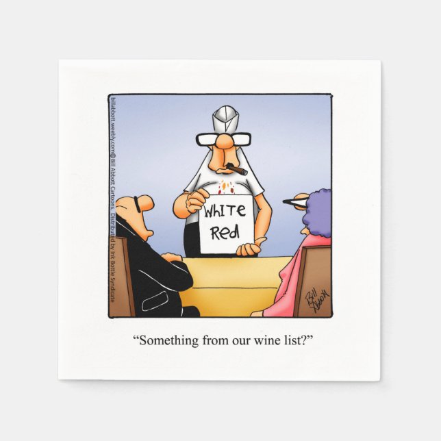 Servilleta De Papel Wine Humor Cocktail Fiesta Napkins (Anverso)