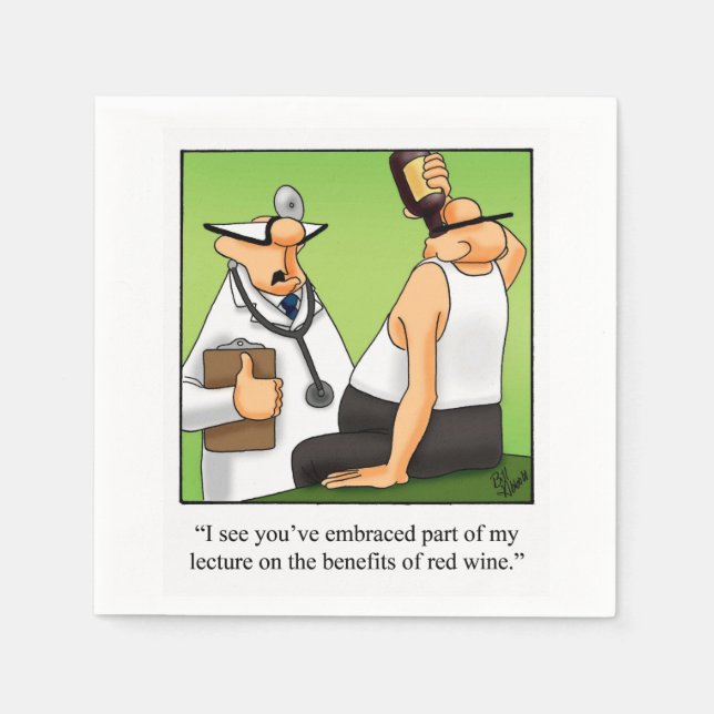 Servilleta De Papel Wine Humor Cocktail Fiesta Napkins (Anverso)
