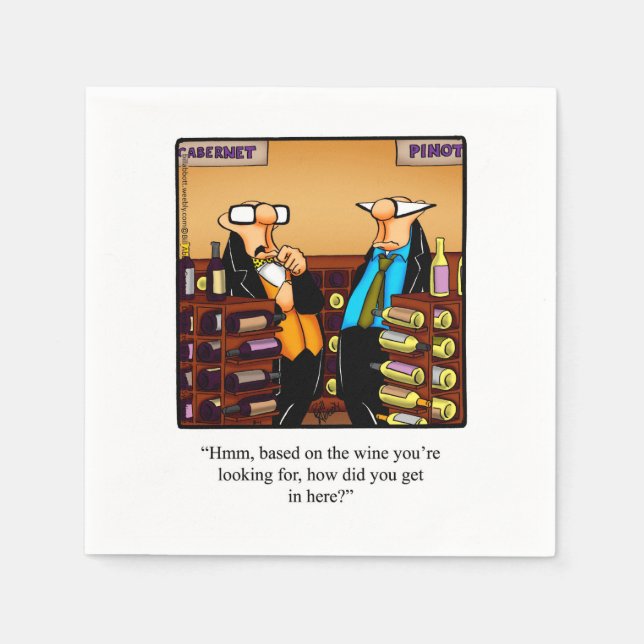 Servilleta De Papel Wine Humor Cocktail Fiesta Napkins (Anverso)