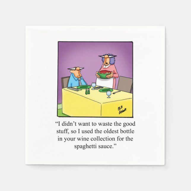 Servilleta De Papel Wine Humor Cocktail Fiesta Napkins (Anverso)