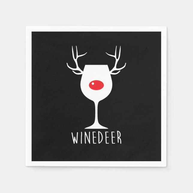 Servilleta De Papel Winedeer Funny X-mas Botella de vino (Anverso)