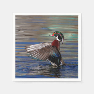 Servilleta De Papel Wing Flapping Wood Duck