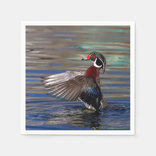 Servilleta De Papel Wing Flapping Wood Duck (Anverso)