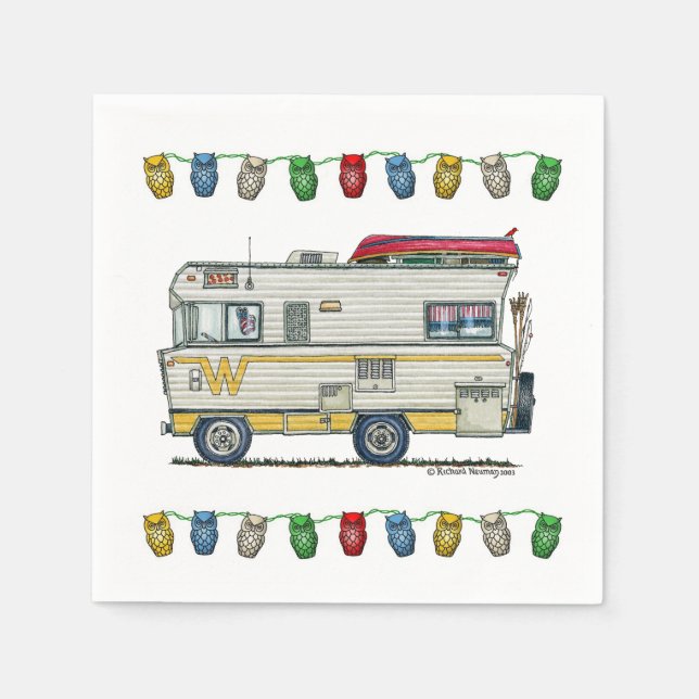 Servilleta De Papel WINNEBAGO RV feliz estampado de arte de camper Cut (Anverso)