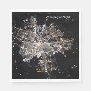 Servilleta De Papel Winnipeg en la noche, foto de estación espacial IS