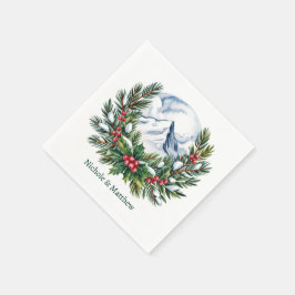 Servilleta De Papel Winowy Pine Wreath Boda