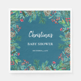 Servilleta De Papel Winter Baby Shower Blue