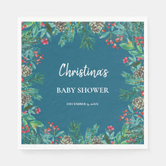 Servilleta De Papel Winter Baby Shower Blue