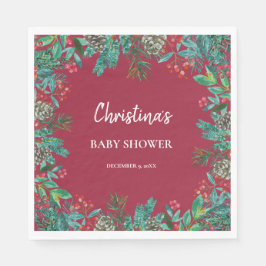 Servilleta De Papel Winter Baby Shower Red