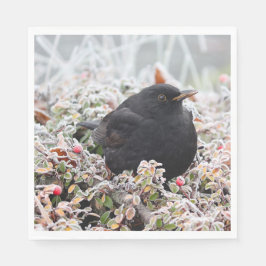Servilleta De Papel Winter Blackbird