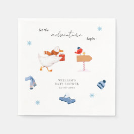 Servilleta De Papel Winter Blue Adventure empieza Baby Shower