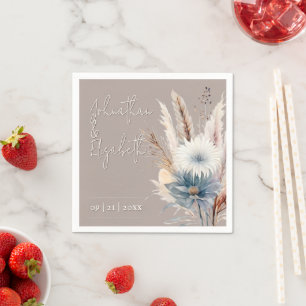 Servilleta De Papel Winter Boho Floral Boda   Beige