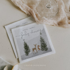 Servilleta De Papel Winter Boho Woodland Baby Shower Cocktail Napkin
