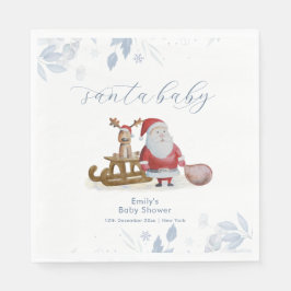 Servilleta De Papel Winter Christmas Sleigh Moose Santa Baby Shower