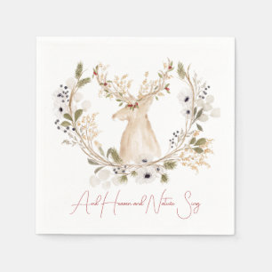 Servilleta De Papel Winter Deer Wreath