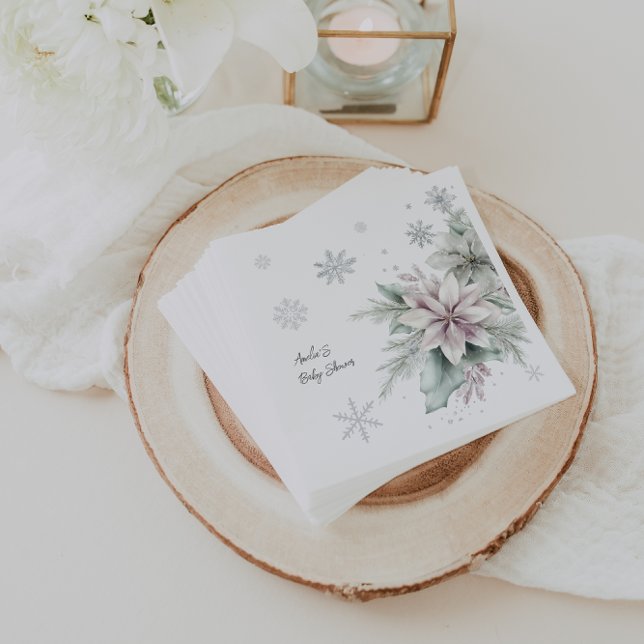 Servilleta De Papel Winter Floral Baby Shower (Subido por el creador)