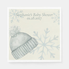 Servilleta De Papel Winter Hat Snowflake Baby Shower Napkins