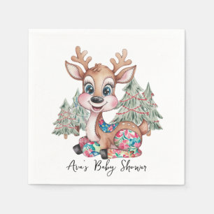 Servilleta De Papel Winter Little Reindeer Sewn Patchwork Baby Shower