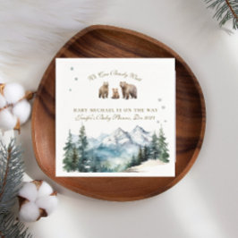 Servilleta De Papel Winter Mountains Bear Adventure Baby Shower