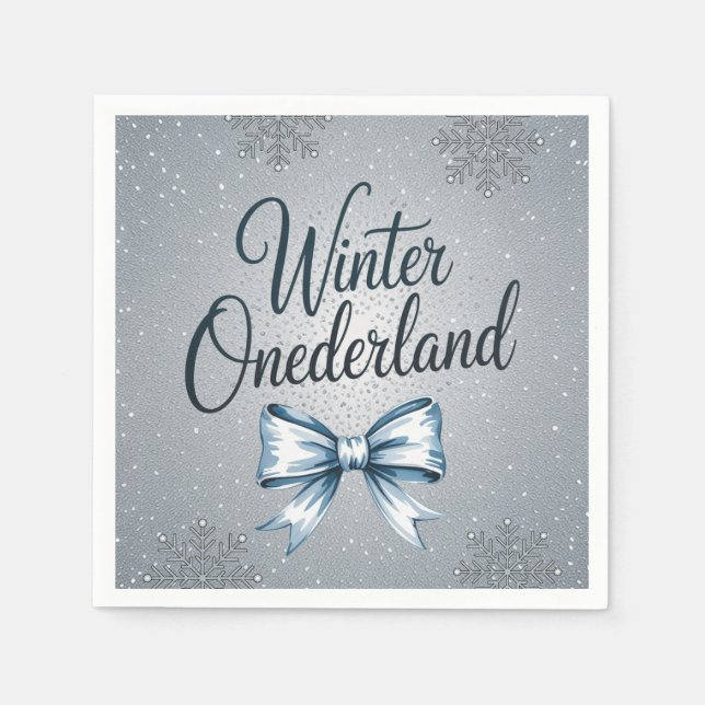 Servilleta De Papel Winter Onderland Boys primero. Fiesta de cumpleaño (Anverso)