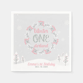 Servilleta De Papel Winter Onederland Primer Cumpleaños Fiesta Papel N