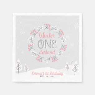 Servilleta De Papel Winter Onederland Primer Cumpleaños Fiesta Papel N