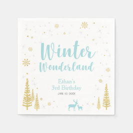 Servilleta De Papel Winter Onederland Primer Cumpleaños Fiesta Papel N