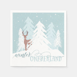 Servilleta De Papel Winter Onederland Primer cumpleaños Napkin Deer