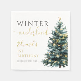 Servilleta De Papel Winter Onederland Primer Fiesta de cumpleaños