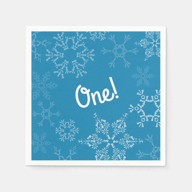 Servilleta De Papel Winter Onederland Snowflake Primer Fiesta de cumpl (Anverso)