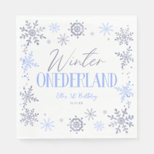 Servilleta De Papel Winter ONEderland Snowflake Primer Fiesta de cumpl