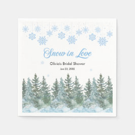 Servilleta De Papel Winter Pine Snow in Love Snowflakes Bridal Shower