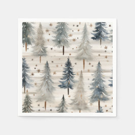 Servilleta De Papel Winter Pines & Holiday Sentiments