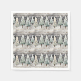Servilleta De Papel Winter Pines & Holiday Sentiments