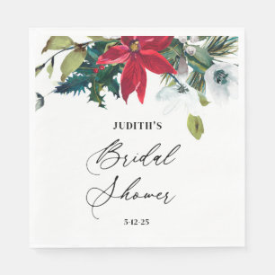 Servilleta De Papel Winter Poinsettia Bridal Shower