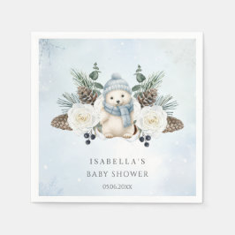 Servilleta De Papel Winter Polar Bear Boy Baby Shower