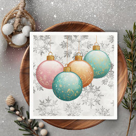 Servilleta De Papel Winter Snowflakes Balls Ornaments Baby Shower