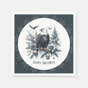 Servilleta De Papel Winter Vibes Bald Eagle - Cumpleaños