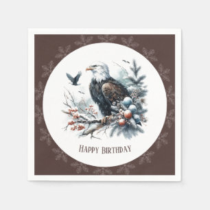 Servilleta De Papel Winter Vibes Bald Eagle - Cumpleaños