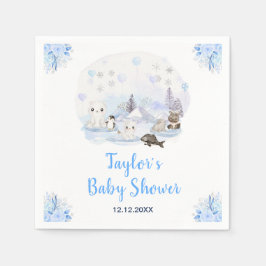 Servilleta De Papel Winter Wonderland Arctic Animals Baby Shower