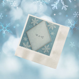 Servilleta De Papel Winter Wonderland Blue Snowy Romantic boda
