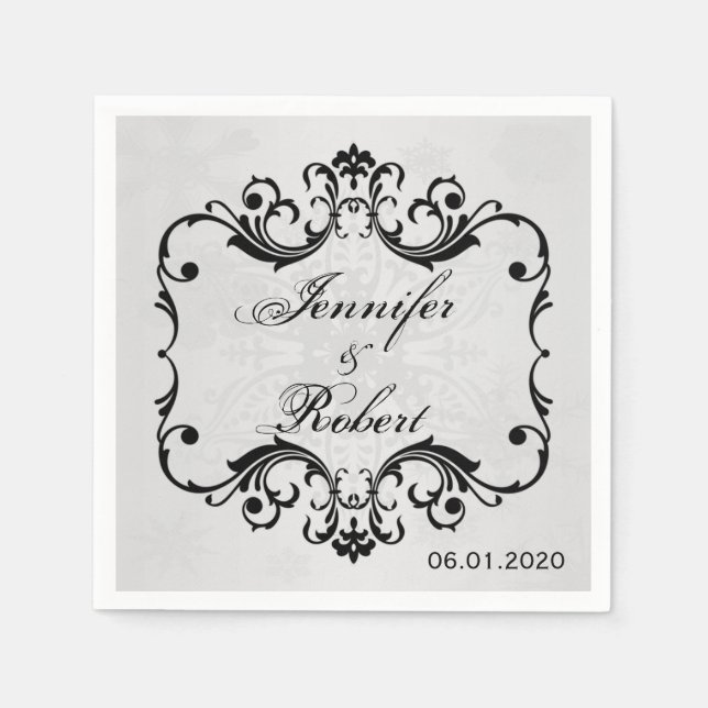 Servilleta De Papel Winter Wonderland Boda Napkin (Anverso)