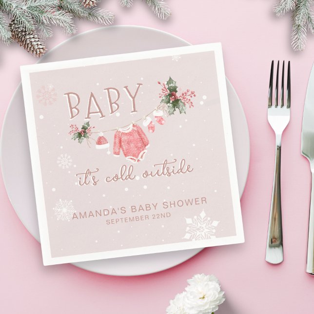 Servilleta De Papel Winter Wonderland hace frío fuera de Baby Shower (Subido por el creador)