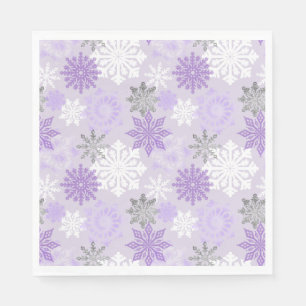 Servilleta De Papel Winter Wonderland Morple Purpurina Snowflakes