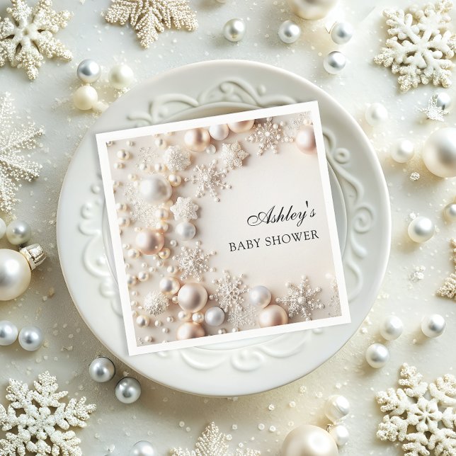 Servilleta De Papel Winter Wonderland Neutral Baby Shower (Subido por el creador)