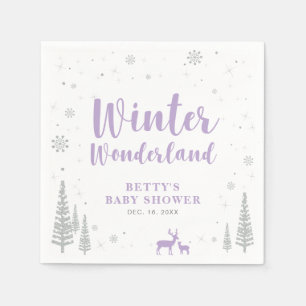 Servilleta De Papel Winter Wonderland Nieve Papel de Baby Shower
